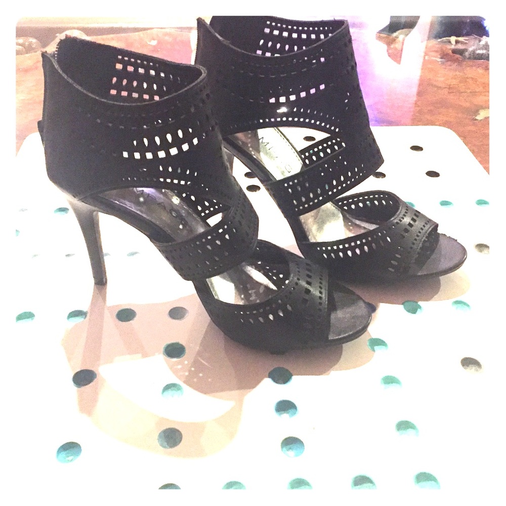 Black cut out stilettos